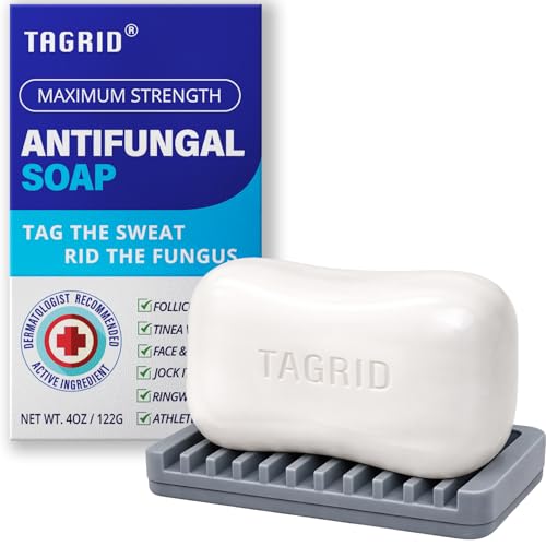 TAGRID Tea Tree Soap & Silicone Soap Dish Set: Long-Lasting Body Soap for Athletes & Daily Use with Quick-Drying, Antibacterial Soap Dish for Optimal Hygiene and Protection