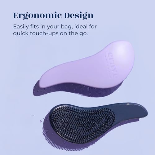 Crave Naturals Glide Thru Detangling Hair Brush for Adults and Kids - Detangler Hairbrush for Curly or Straight, Wet or Dry Hair - Gentle on Tangles Comb - Purple and Pink Hearts (Pack of 2) - color: Pink Hearts & Purple, size: 2 Pack (Regular)