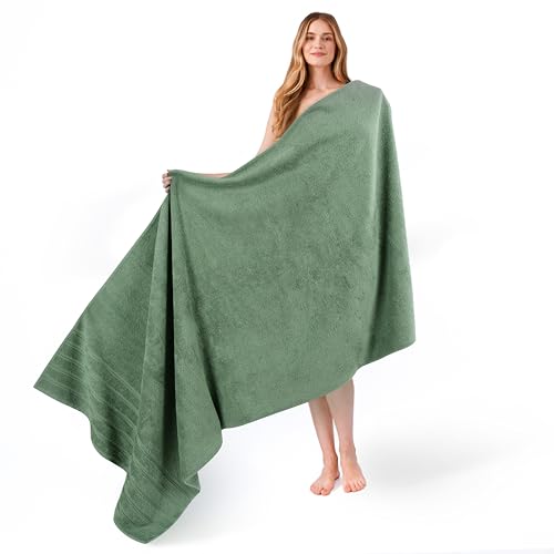 American Soft Linen 100% Cotton Luxury Turkish Towels, 35x70 XL Bath Sheet | Soft Absorbent Quick Dry OEKO Tex Standard 100 Certificated Durable Machine Washable Breathable Premium Hotel Quality - color: Sage Green, size: 35"x70"