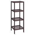 SONGMICS Bamboo Storage Shelf, 4-Tier Shelving Unit, Multifunctional, in the Entryway, Bathroom, Living Room, Balcony, Kitchen, 13 x 13 x 38.6 Inches, Brown UBCB54C - color: Brown, size: 4 Tiers (13"D x 13"W x 38.6"H)
