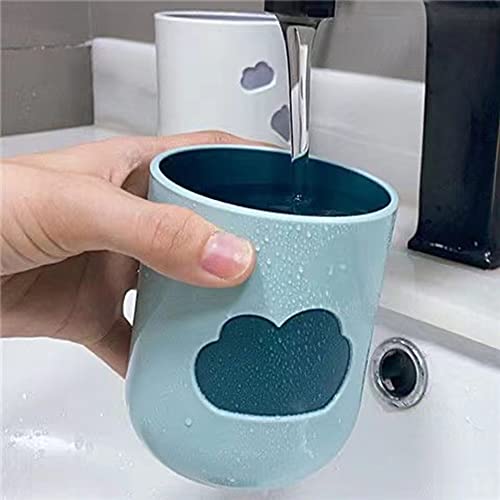 Simple Cloud mouthwash Cup Home Brushing Cup Creative Cute Couple mouthwash Cup. (Dark Green & Light Blue) - color: Dark Green & Light Blue