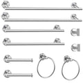 Cilee 10 Piece Brushed Nickel Bathroom Hardware Set, 24 inch Brushed Nickel Towel bar Towel Ring Toilet Paper Holder Robe Towel Hook, SUS304 Stainless Steel Bathroom Accessory Set - color: 1 Brushed Nickel, size: 24inch
