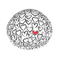 Love Hearts Shower Cap For Women Reusable Waterproof Double Layers Bath Cap Hair Protection Elastic Ladies Spa Salon Shower Hat - color: Love Hearts