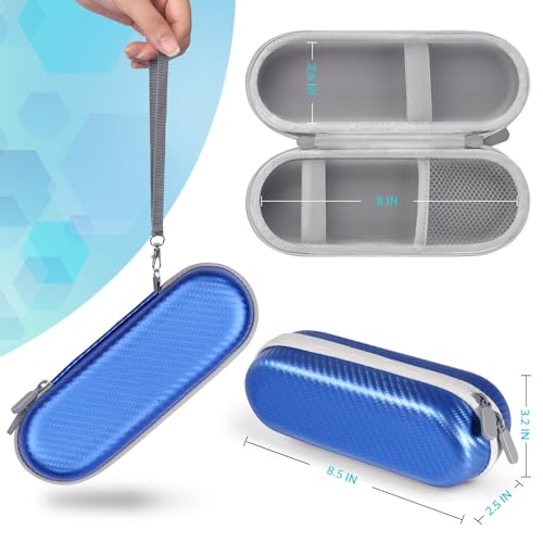 Sopito Electric Toothbrush Travel Case, Hard Storage Case with 6pcs Cover Caps, Fits for Oral-B/Oral-B Pro/Philips Sonicare Electric Toothbrush, Blue - color: Navy blue