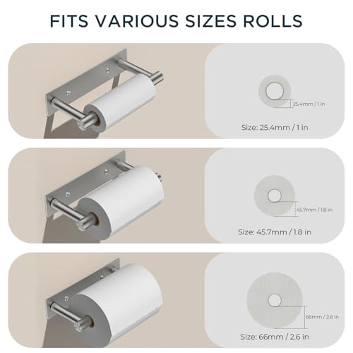 FORIOUS Toilet Paper Holder Wall Mount, Stainless Steel Rustproof Double Post Pivoting Tissue Roll Holder for Bathroom, Commercial Toilet Paper Dispenser (Stainless Steel, Modern Square 1 Pack) - color: Stainless Steel