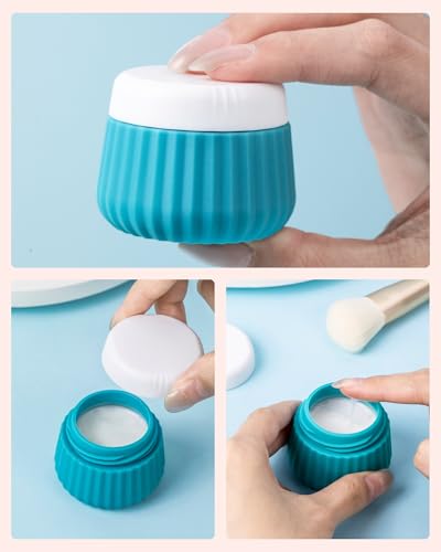Mrsdry Travel Containers for Toiletries 4 Pack, TSA Approved Travel Size Toiletries, Travel Size Containers, With Clear Bag Leak Proof Silicone Jars, Travel Essentials Creams Jars Carrying Small Items - color: Blue, size: 1 oz