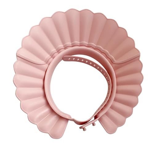 Safe Shampoo Shower Bathing Protection Bath Cap Soft Adjustable Visor Hat for Toddler, Baby, Kids, Children … (Pink Lotus) - color: Pink Lotus