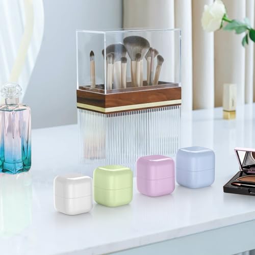 Travel Cosmetic Jars, TSA Approved 1.7oz Leakproof Cream Containers with Lids & Spoons, Macaron Portable Empty Makeup Sample Pots for Travel Business Trip - size: 50ML