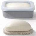 AIMAIAIMAI Compact Leakproof Travel Soap Case, Silicone Travel Soap Container, Portable Soap Box with Drainage Layer, Shatterproof Soap Holder for Bathroom, Gym (Gray) - color: Gray