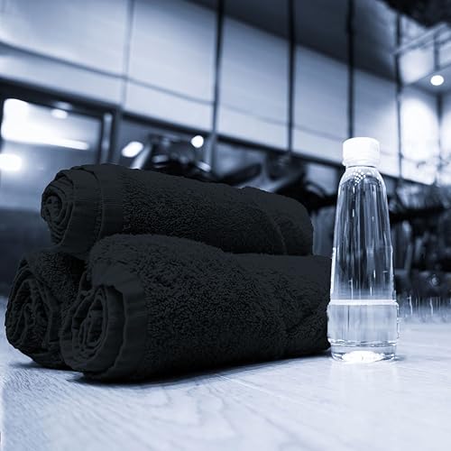 GOLD TEXTILES Luxury Wash Cloths Set of 12, Grey (13x13 Inches) 100% Ring Spun Cotton, Premium Feel with High Absorbancy Ideal Washcloths for Bathroom,Salon, Spa and Gym - color: Grey, size: 12 Pack 13x13