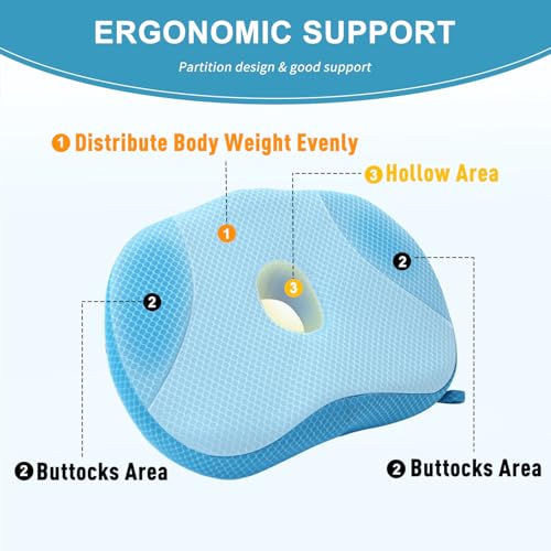 Idle Hippo Hot Tub Booster Seat, 4D Air Mesh Hot Tub Pillow with Powerful 6 Non-Slip Suction Cups, Ergonomic Booster Cushion, Quick Dry Spa Pillow for Indoor Outdoor Hot Tub-Blue - color: Blue