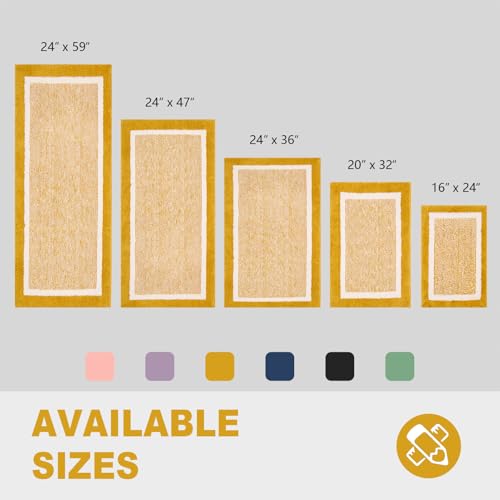 CozeCube Bath mats for Bathroom Non Slip, Fluffy Absorbent Microfiber Bath mat Washable, Aesthetic Bathroom Rugs, Small Harvest Gold Bath mat, Harvest Gold, 24" x 16" - color: A-harvest Gold, size: 2' x 1'4" (Rectangular)
