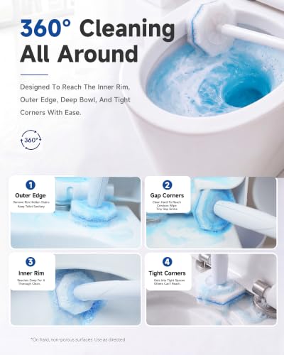 20 Count Toilet Wand Refills for Clorox, 5X Cleaning Power Toilet Bowl Cleaners & High-Density Disposable Toilet Scrubber Refill - No Falling Apart, Instant Foam for Bathroom Cleaning - size: 1 Count (Pack of 20)