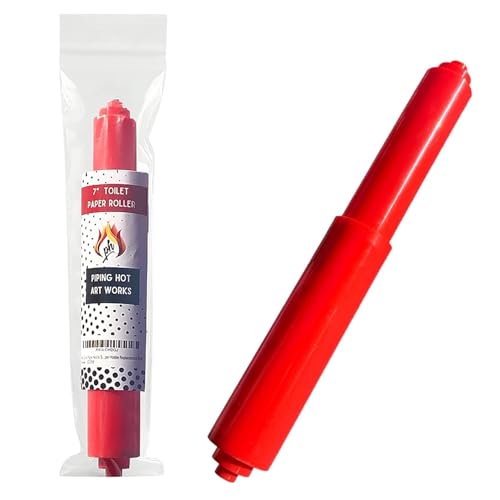 Red Toilet Paper Holder Spring Rod | Toilet Paper Roller Replacement | Standard & 7 Inch Size Toilet Paper Holder Replacement Rod | Roll Extender fits Extra Large Bathroom Tissue Rolls - color: Red