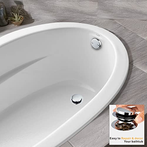 Artiwell Universal Tip Toe Bath Drain Stopper and Cover, Bathtub Drain Stopper, Replaces Lift and Turn, Tip-Toe and Trip Lever drains for Tub, EZ Installation and Clearing (Chrome Plated) - color: Chrome Plated