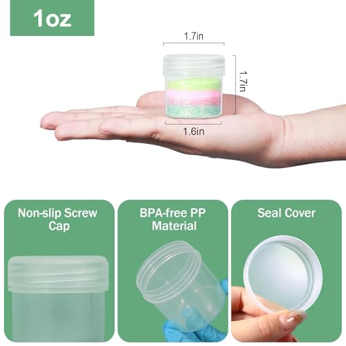 TSA Approved Wide Mouth Travel Size Containers, PP Clear Leak Proof Travel Plastic Jars with Lids for Creams Lotion Cosmetic, Jewelry Beads, Sample, Small Items Storage (1 oz, 4 Pcs) - color: Clear, size: 1 oz