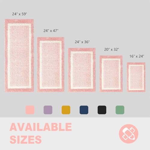 CozeCube Bath mats for Bathroom Non Slip, Fluffy Absorbent Microfiber Bath mat Washable, Aesthetic Bathroom Rugs, Small Blossom Pink Bath mat, Blossom Pink, 24" x 16" - color: A-blossom Pink, size: 2' x 1'4" (Rectangular)