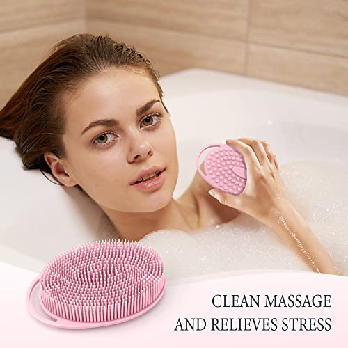 PQRUU 3 Pack Silicone Body Scrubber, Soft Silicone Loofah, Exfoliating Body Scrubbers for Use in Shower,Bath Scrubbers Fit for All Kinds of Skin, Rapid Foaming,Black,Green,Pink - color: Black,green,pink