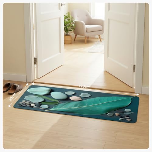 Soft Diatomaceous Earth Blend Bath Mat – Ultra-Thin (2.5mm) Quick-Dry, Non-Slip Floor Mat – NOT Hard Stone Mat – Ideal for Bathroom, Doorway, or Kitchen (40x120 cm) - size: 1'4" x 3'11" (Rectangular)