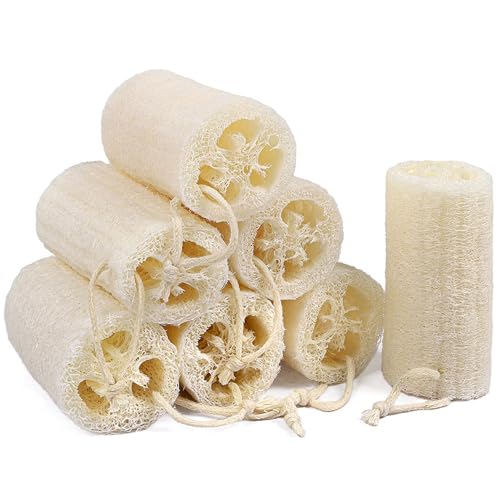 7 Pack Natural Loofah Body Scrubber Sponge, 5 Inches Organic Luffa for Exfoliating & Smooth Skin Cleansing, Ideal for Men & Women, Spa & Shower Use - size: 1 Count (Pack of 7)