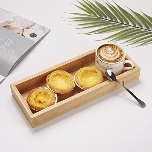 Bamboo Bathroom Tray, Bathroom Vanity Tray, Bathroom Trays for Counter, Toilet Tank Tray, Toilet Basket for Organizing (11.8 x 4.5 x 1.6 inch) - size: 11.8" x 4.5" x 1.6"