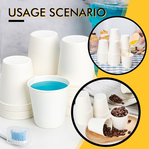 RACETOP 300 Pack Paper Cups 3 oz, Bathroom Cups 3 oz, Disposable Bathroom Paper Cups, Small Mouthwash Cups, Ideal for Party, Travel, Events, Picnic, BBQ - color: White, size: 3 fl oz