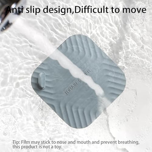 Shower Drain Cover Tub Stopper,2 Pieces Sewer Anti-Odor Mat Deodorizing Drain Plugs for Kitchen,Bathroom and Laundry(5.9x5.9 inch) Gray - color: Gray/2-piece Set