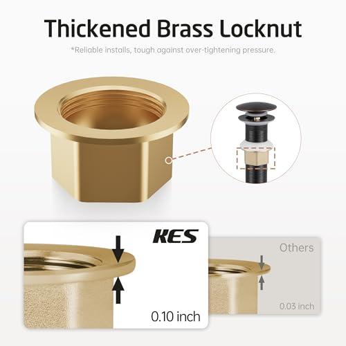 KES Bathroom Sink Drain with Strainer Basket Hair Catcher Anti Clog Pop Up Drain Stopper Vanity Vessel Sink without Overflow, Oil Rubbed Bronze S2013D-ORB - color: Oil Rubbed Bronze, style: for NO overflow sink,1-pack