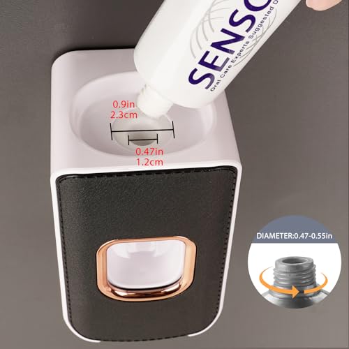 2 Slot Plastic Toothbrush Holder and Toothpaste Dispenser Wall Mounted, Automatic Toothpaste Squeezer, 2 in 1 Tooth Brush Toothpaste Organizer for Shower (Black) - color: Black - Type B, size: 1