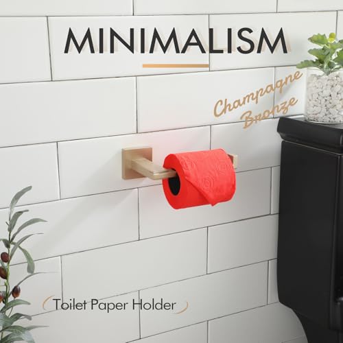 KOKOSIRI Toilet Paper Holders Champagne Bronze Bathroom Tissue Roll Holder for Mega Rolls Organization and Storage, Stainless Steel Wall Mount B2006CPG - color: Champagne Bronze