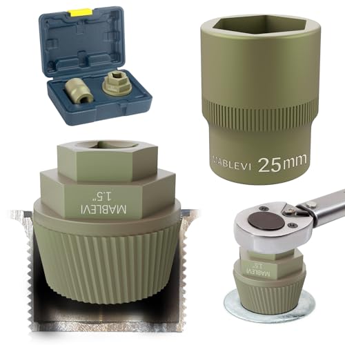 MABLEVI 1.5" Tub Drain Extractor with 1inch Socket, Remove The Old, Broken, Stubborn, Rusted Drain Tub Bathtub Stopper, Plumbing Tools with Solid Storage Case - size: 2-Piece