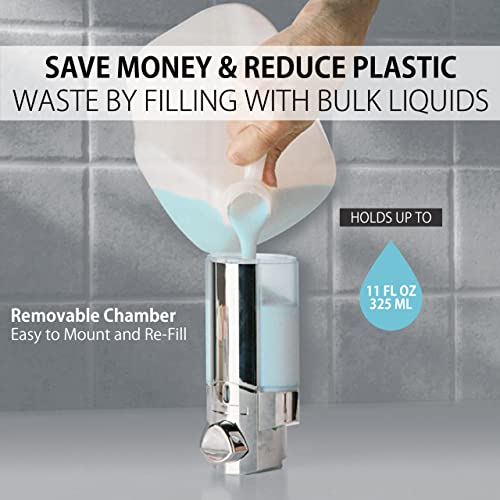 Better Living Products 76140-1 Aviva Wall Mount Soap and Sanitizer Dispenser, Chrome, 1-Chamber (Pack of 6) - color: Chrome, size: 1-Chamber (Pack of 6)