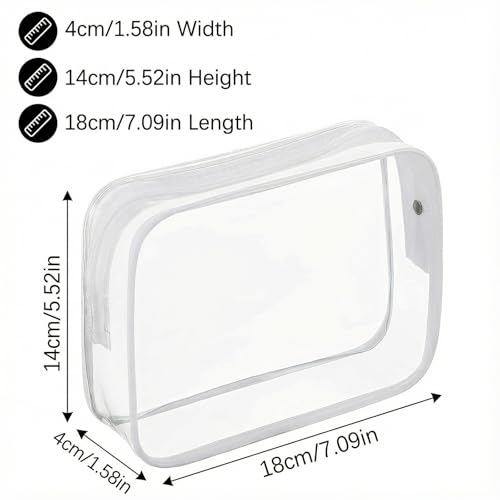 100 Pcs Clear Makeup Bags Bulk Graduation/Dad Gifts Bag Tsa Approved Toiletry Bag for Travel Transparent Cosmetic Bag Waterproof Travel Small Pouches with Zipper for Men and Women (White) - color: White