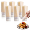 Set of 6 Leak Proof Silicone Travel Bottles Mini Sauce Dispensers Small Portable Salad Dressing Containers to Go for Lunch 3oz Squeeze Condiments Bottles Lunchbox Accessories