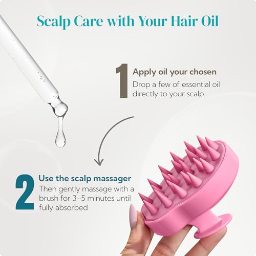 HEETA Hair Scalp Massager Shampoo Brush 2 Pack, Soft Silicone Bristles to Remove Dandruff, Waterproof Hair Scrubber for Both Wet Dry Use, Suitable for Men & Women (Pink & Purple) - color: 01- Pink & Purple