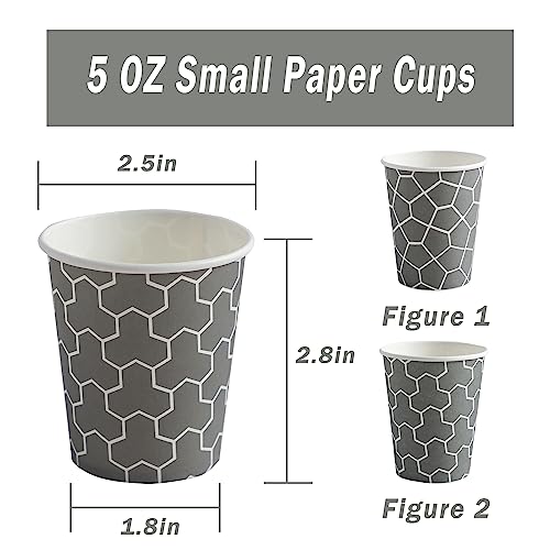 300 Pack 5 oz Paper Cups, Disposable Bathroom Cups Small Mouthwash Cups, Hot/Cold Beverage Drinking Mini Cup for Party, Picnics, Water, Snack - color: Gray, size: 5 oz