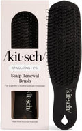 Kitsch Scalp Renewal Brush - Exfoliating & Scalp Massager for Hair Growth, Gentle Head Massage Brush to Remove Buildup, Boost Circulation & Relaxing Head Scrubber for Washing Hair - Black - color: Black
