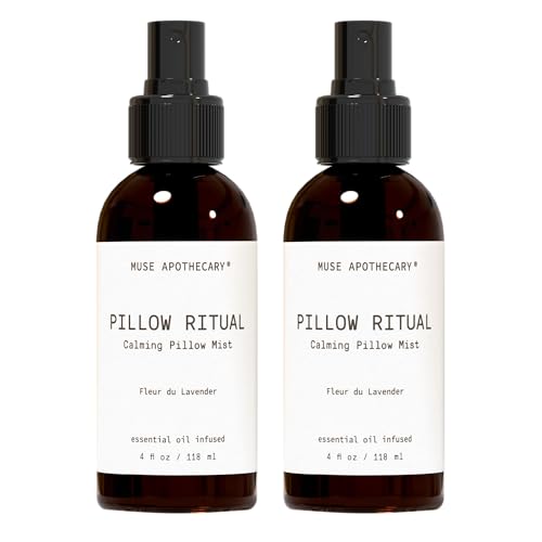 Muse Apothecary Pillow Ritual - Aromatic, Calming and Relaxing Pillow Mist, Linen and Fabric Spray - Infused with Natural Aromatherapy Essential Oils - 4 oz, Fleur du Lavender, 2 Pack - size: 4 Fl Oz (Pack of 2)