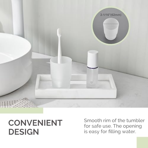 Bathroom Rinsing Cup, Angle Simple Frosted Glass Tumbler Cup, Toothbrush and Toothpaste Holder Drinking Glasses Glassware