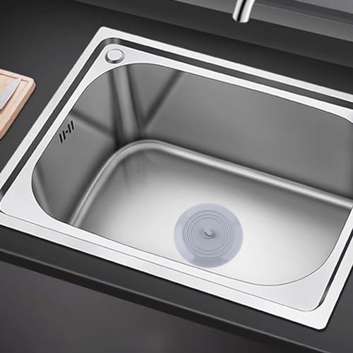 Vaincre 2PCS Bathtub Drain Stopper - 5" Silicone Kitchen Bathroom Hair Water Shower Stopper, Bathtub Drain Plug, Universal Flat Suction Shower Kitchen Cover, Bathroom Laundry Accessories - color: Grey+white