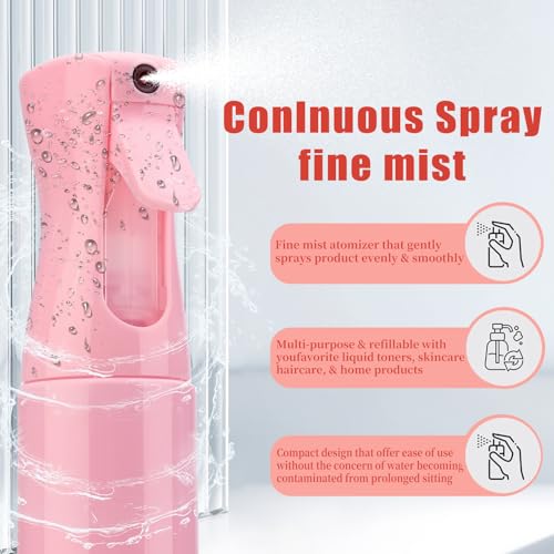 Detangling Brush,1 Pack Detangler Brush and 1 Pcs water spray bottle, Gentle & Effective Detangling on Wet or Dry Fragile Hair Types,Ultra-light, Detangling Brsuh ventilated and antistatic hairbrush - color: cherry blossom pink