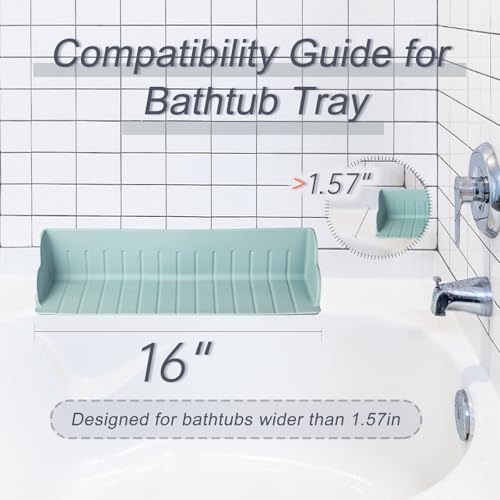 Bathtub Splash Guard, Kids Bath Toy Shelf Spill-Proof Bathtub Tray Kitchen Sink Organizer Waterproof Barrier Suction Cup - color: Light Blue