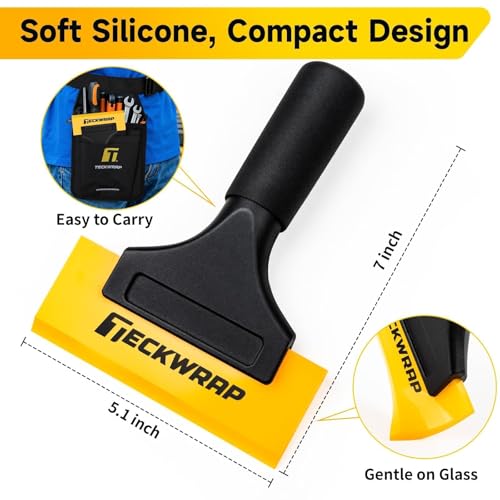TECKWRAP Mini Silicone Squeegee for Window Tint –5 Inch Small Squeegee for Car Windshield, Shower Glass, Mirrors, Streak-Free Water Remover for Auto & Home Use