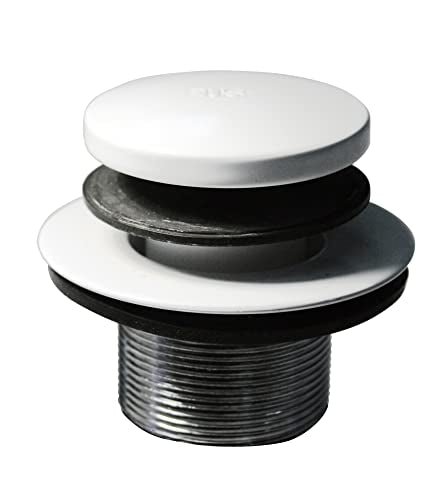 Westbrass A931K-50 Universal 1-3/8" Fine Thread Tip-Toe Bathtub Drain Plug Trim Set with One-Hole Overflow Faceplate and 1-1/2" Adapter Bushing, White - color: White