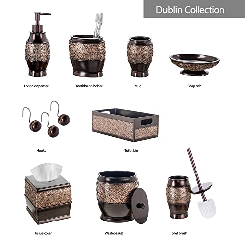 Creative Scents Dublin Brown Toilet Brush Set - Toilet Bowl Cleaner Brush and Holder - Decorative Toilet Bowl Scrubber - Space Saving Designed Toilet Bowl Cleaner - color: Brown
