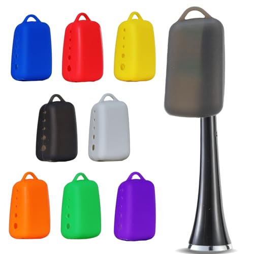 Lapfoon 8 Pack Silicone Toothbrush Covers, Tooth Brush Cover Cap for Electric & Manual Toothbrushes, Toothbrush Travel Essentials - color: Black