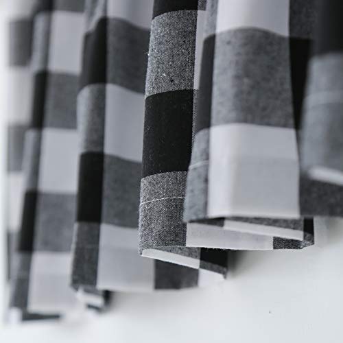 3 Pc Cotton Classic Country Farmhouse Kitchen Window Curtain -Black & White Buffalo Check Tier & Valance Set, 54" x 18" / 27" x 36" - color: Plaids Black&white, size: 27"W x 36"L (Pack of 3)