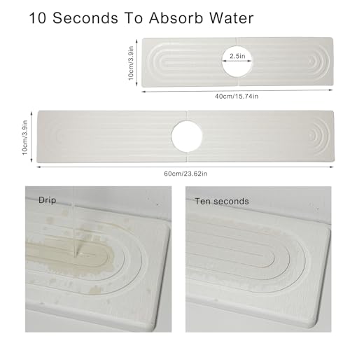 Faucet Mat for Kitchen Sink, Diatomite Quick Dry Stone Mat Kitchen Sink Protectors, Stone Drying Mat for Kitchen Counter (Grey,15) - color: Grey, size: 15