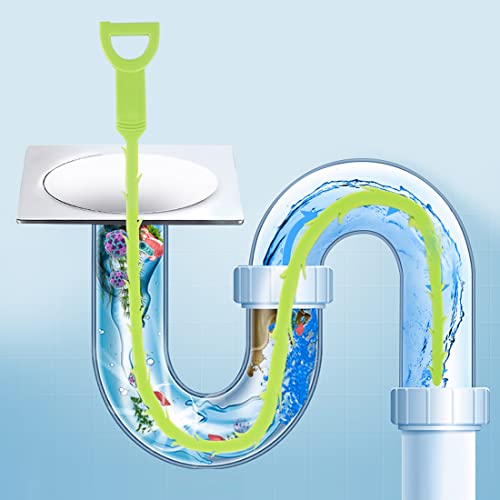 Snake Drain Hair Clog Remover Tool,34 Inch Stainless Steel Claw and 3 Pack 19. 7 Inch Plastic Sink Unclogger Tool, Sink Drain Cleaner for Kitchen, Tub Toilet (3+1) - style: Green 3pcs Sink Snake+Steel Claw