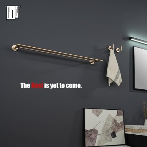 JQK Double Bath Towel Bar, 30 Inch 304 Stainless Steel Thicken 0.8mm Towel Rack for Bathroom, Towel Holder Champagne Bronze Wall Mount, Useable Length 27 Inch, TB100L27-CB - color: Champagne Bronze, size: 30 Inch